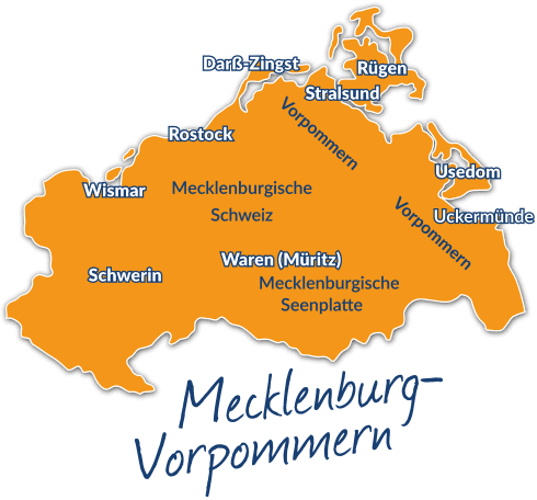 eine Übersichtskarte von Mecklenburg-Vorpommern